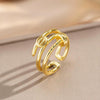 Women's Modern Minimalist Geometric Gold Plated Copper Polished Plating Nail Ring