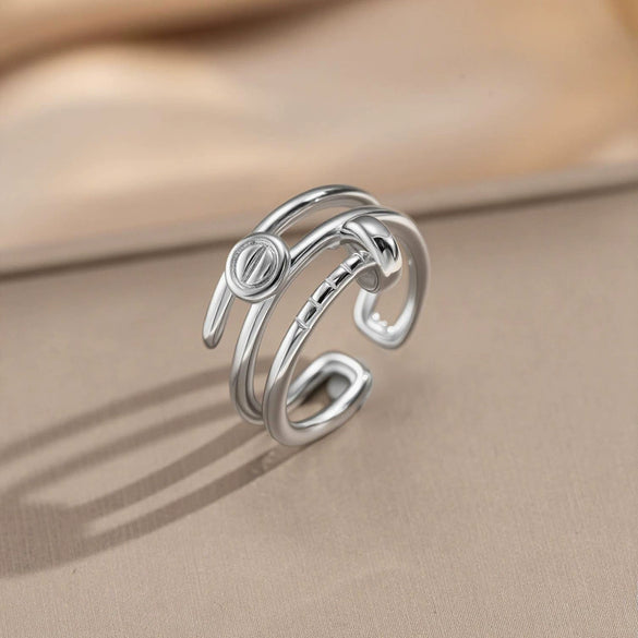 Women's Modern Minimalist Geometric Gold Plated Copper Polished Plating Nail Ring