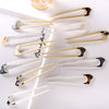 Women's Modern Minimalist Ushaped Acetate Hairpin With Frosted Metal Plate Detail Antiqueinspired Hair Accessory