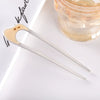 Women's Modern Minimalist Ushaped Acetate Hairpin With Frosted Metal Plate Detail Antiqueinspired Hair Accessory