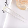 Women's Modern Minimalist Ushaped Acetate Hairpin With Frosted Metal Plate Detail Antiqueinspired Hair Accessory