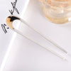 Women's Modern Minimalist Ushaped Acetate Hairpin With Frosted Metal Plate Detail Antiqueinspired Hair Accessory