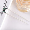 Women's Modern Minimalist Ushaped Acetate Hairpin With Frosted Metal Plate Detail Antiqueinspired Hair Accessory