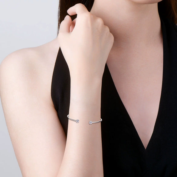 Women's Moissanite Bracelet S925 Sterling Silver Open Style With Geometric Constellation Doll Crown Heart Fruit And More Patterns Electroplated
