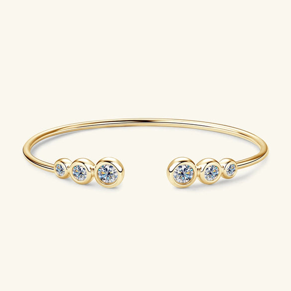 Women's Moissanite Bracelet 925 Sterling Silver Geometric Style Electroplated