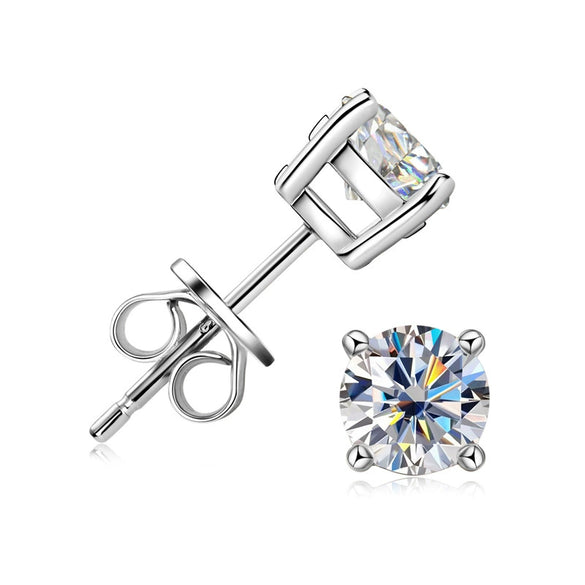 Women's Moissanite Earrings S925 Sterling Silver Geometric Style Electroplated