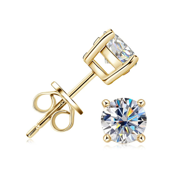 Women's Moissanite Earrings S925 Sterling Silver Geometric Style Electroplated