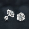Women's Moissanite Flower Earrings S925 Sterling Silver Set With Diamonds Fashion Style