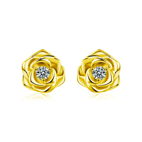Women's Moissanite Flower Earrings S925 Sterling Silver Set With Diamonds Fashion Style