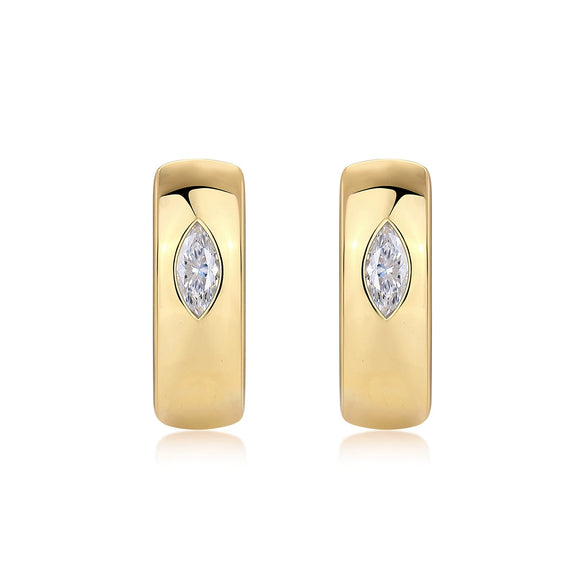 Women's Moissanite Inlaid Geometric 925 Silver Earrings