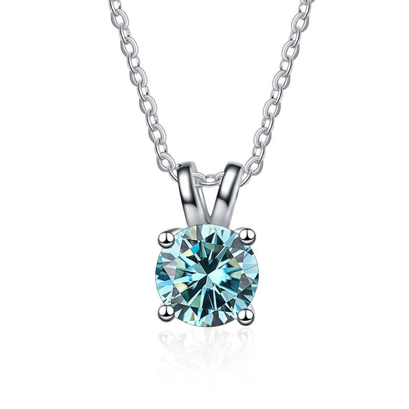 Women's Moissanite Necklace 925 Sterling Silver Plated Pt950 Gold Round Pendant With Animals Zodiac Pattern Set With Precious Stones