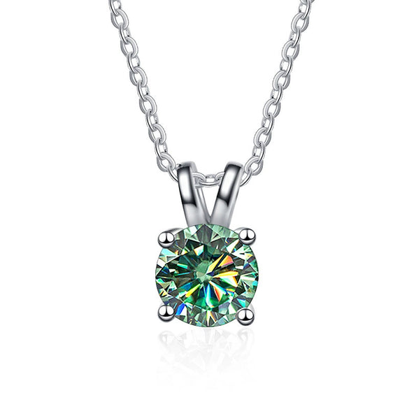 Women's Moissanite Necklace 925 Sterling Silver Plated Pt950 Gold Round Pendant With Animals Zodiac Pattern Set With Precious Stones