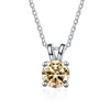Women's Moissanite Necklace 925 Sterling Silver Plated Pt950 Gold Round Pendant With Animals Zodiac Pattern Set With Precious Stones