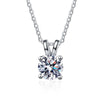 Women's Moissanite Necklace 925 Sterling Silver Plated Pt950 Gold Round Pendant With Animals Zodiac Pattern Set With Precious Stones