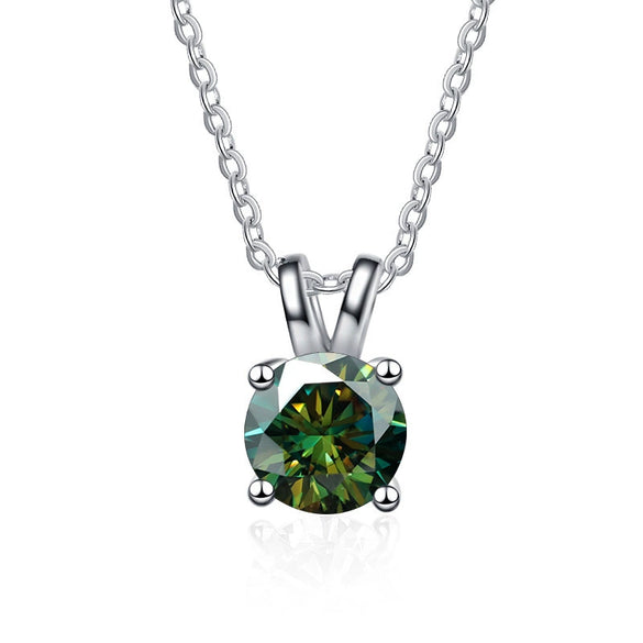 Women's Moissanite Necklace 925 Sterling Silver Plated Pt950 Gold Round Pendant With Animals Zodiac Pattern Set With Precious Stones