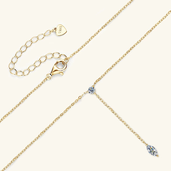 Women's Moissanite Pendant Necklace 925 Sterling Silver Geometric Style Electroplated Ochain