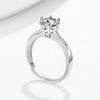 Women's Moissanite Ring In S925 Silver Geometric Single Row Six Claw Engagement Ring With Electroplated Finish