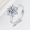Women's Moissanite Ring S925 Sterling Silver Geometric Round Cut Snowflake Electroplated