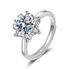 Women's Moissanite Ring S925 Sterling Silver Geometric Round Cut Snowflake Electroplated