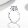 Women's Moissanite Ring S925 Sterling Silver Geometric Round Cut Snowflake Electroplated