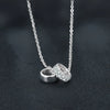 Women's Moissanite S925 Sterling Silver Geometric Double Circle Pendant Necklace Set With Diamonds