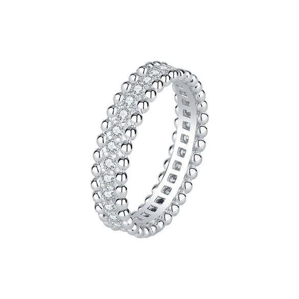 Women's Moissanite S925 Sterling Silver Geometric Pattern Minimalist Ring Jewelry