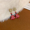 Women's Moissanite Snowflake Earrings With Pearl Tassels Alloy Diamond Design And Silver Ear Posts For Festive Christmas Fashion