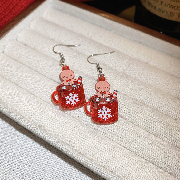 Women's Moissanite Snowflake Earrings With Pearl Tassels Alloy Diamond Design And Silver Ear Posts For Festive Christmas Fashion
