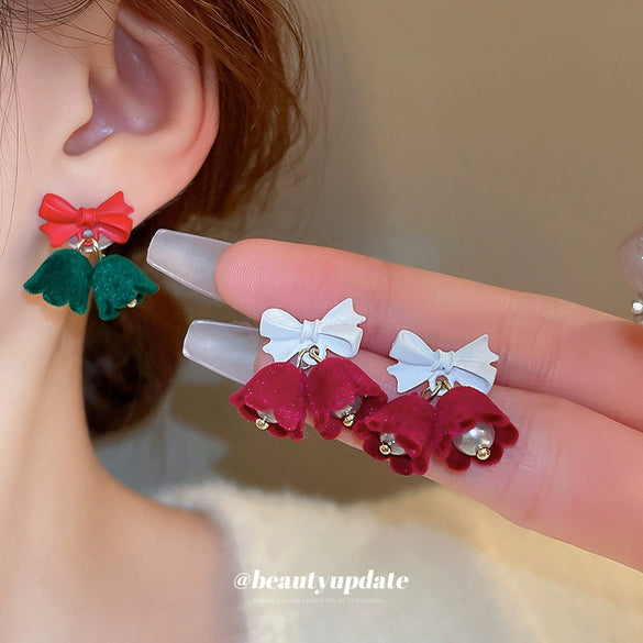Women's Moissanite Snowflake Earrings With Pearl Tassels Alloy Diamond Design And Silver Ear Posts For Festive Christmas Fashion