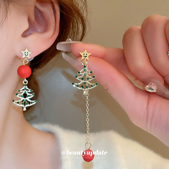 Women's Moissanite Snowflake Earrings With Pearl Tassels Alloy Diamond Design And Silver Ear Posts For Festive Christmas Fashion