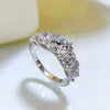 Women's Moissanite 925 Sterling Silver Geometric Seven Star Row Ring Jewelry Set With Diamonds