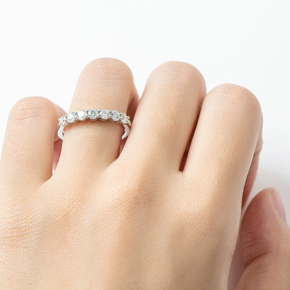 Women's Moissanite 925 Sterling Silver Geometric Seven Star Row Ring Jewelry Set With Diamonds