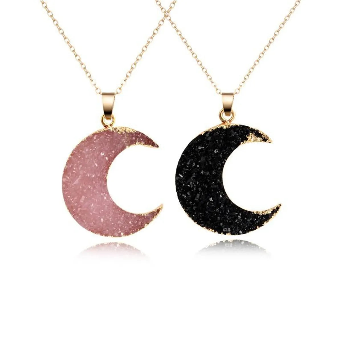 Womens Moon Sexual Simplicity Imitation Of Natural Stone Moon Necklaces Go190430120020