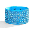 Women's Multi Layer Artificial Leather Bracelet With Magnetic Buckle Electroplated Heart And Geometric Full Rhinestone Wide Edge Design