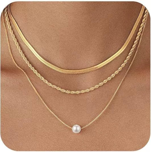 Women's Multi Layer Copper Heart Pendant Clavicle Necklace Electroplated Minimalist Casual Chain