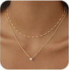 Women's Multi Layer Copper Heart Pendant Clavicle Necklace Electroplated Minimalist Casual Chain
