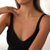 Women's Multi Layer Copper Heart Pendant Clavicle Necklace Electroplated Minimalist Casual Chain
