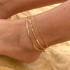 Women's Multi Layer Stainless Steel Snake Chain Anklet With Round Bead Geometric Design Fashion Jewelry Gift