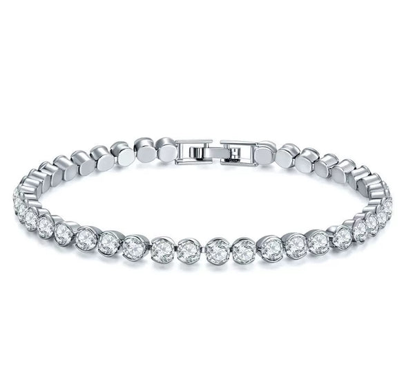 Women's Multicolor Round Diamond Zircon Bracelet Geometric Simple Style Electroplating Jewelry