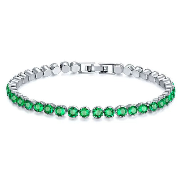 Women's Multicolor Round Diamond Zircon Bracelet Geometric Simple Style Electroplating Jewelry