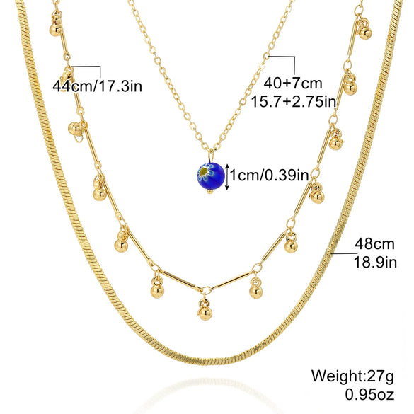Women's Multilayer Alloy Necklace With Cross Chain Ushape Drop Shape Star Geometric Pattern Electroplated