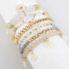 Women's Multilayer Beads Bracelet Set With Bohemian Tassel Pendant And Geometric Style