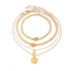 Women's Multilayer Hip Hop Pendant Necklace Punk Geometric Alloy Metal Electroplated