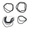Women's Multilayer Imitation Pearl Necklace Fourpiece Set Resin Geometric Pearl Inlaid Snake Bone Chain Autumn And Winter Accessory