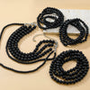 Women's Multilayer Imitation Pearl Necklace Fourpiece Set Resin Geometric Pearl Inlaid Snake Bone Chain Autumn And Winter Accessory