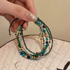 Women's Multilayer Natural Agate Geometric Handmade Retro Light Luxury Niche Highend Bracelet Jewelry