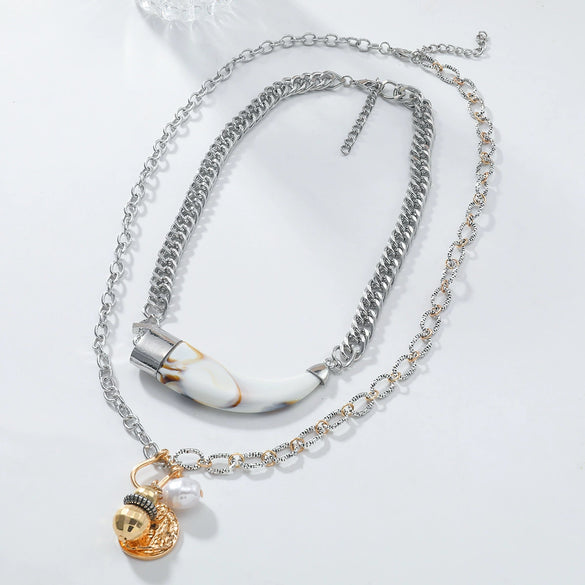 Women's Multilayer Necklace Imitation Pearl Geometric Zinc Alloy Animal Zodiac Electroplated
