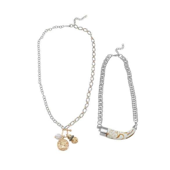 Women's Multilayer Necklace Imitation Pearl Geometric Zinc Alloy Animal Zodiac Electroplated
