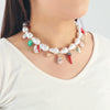 Women's Multilayer Retro Necklace With Imitation Pearls Alloy Heart And Fish Pendant Handmade In Geometric Animal Zodiac Style