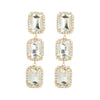 Women's Multilayer Square Alloy Glass Diamond Exaggerated Geometric Earrings